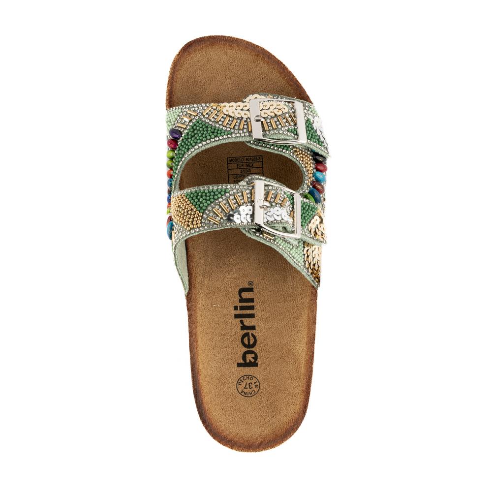 Foto 4 pulgar | Sandalia Tiras Hebilla Casual Brillo Para Mujer Walki Nalani Verde