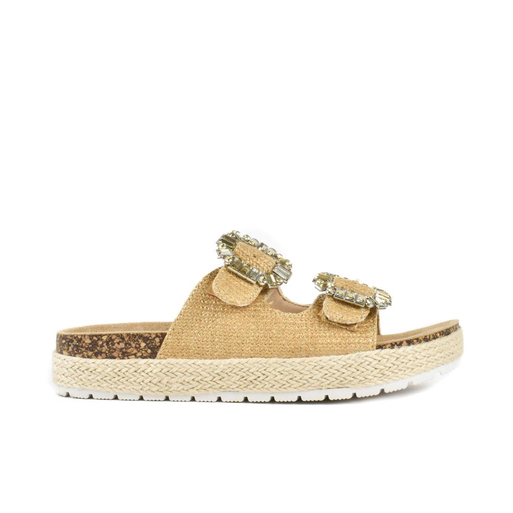 Foto 2 pulgar | Sandalia Plataforma Hebilla Doble Para Mujer Walki Patricia Beige
