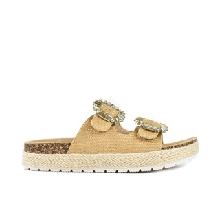 Foto 1 | Sandalia Plataforma Hebilla Doble Para Mujer Walki Patricia Beige