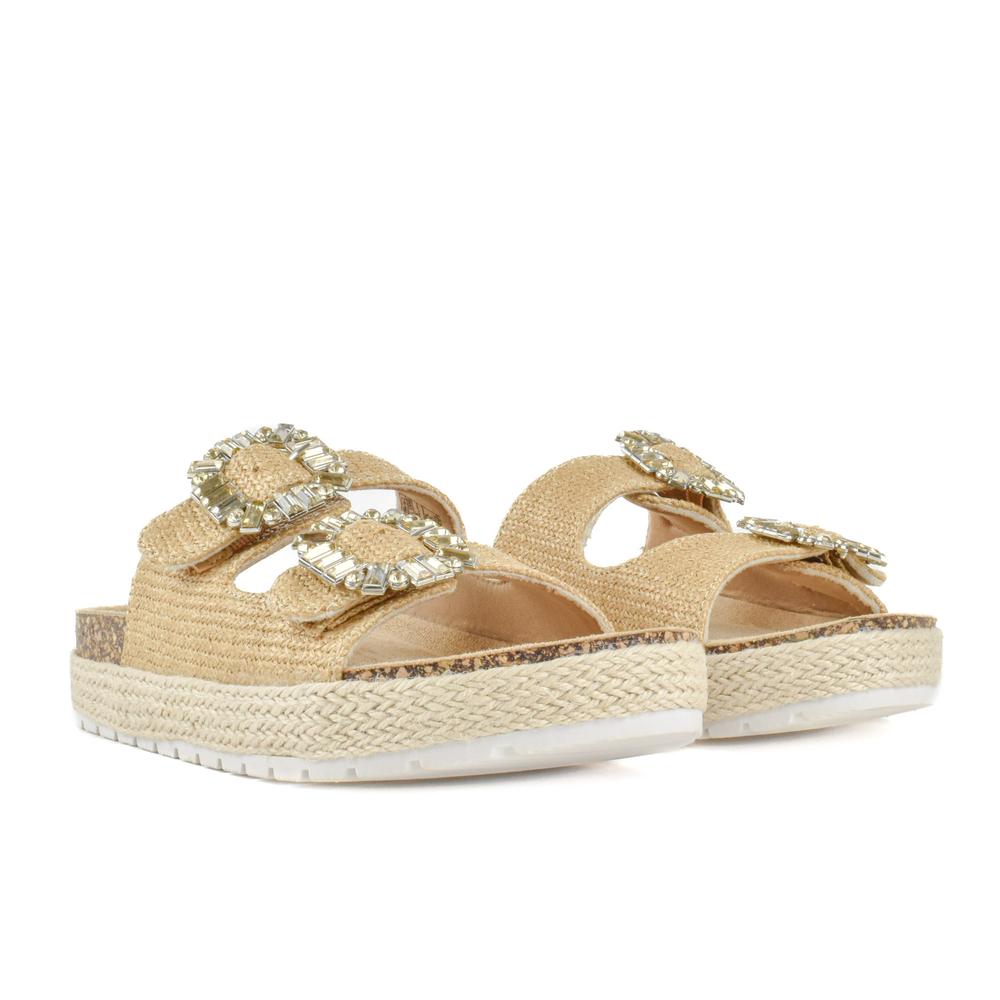 Foto 2 | Sandalia Plataforma Hebilla Doble Para Mujer Walki Patricia Beige
