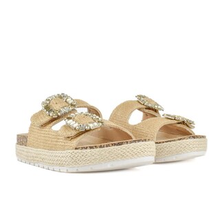 Foto 2 | Sandalia Plataforma Hebilla Doble Para Mujer Walki Patricia Beige