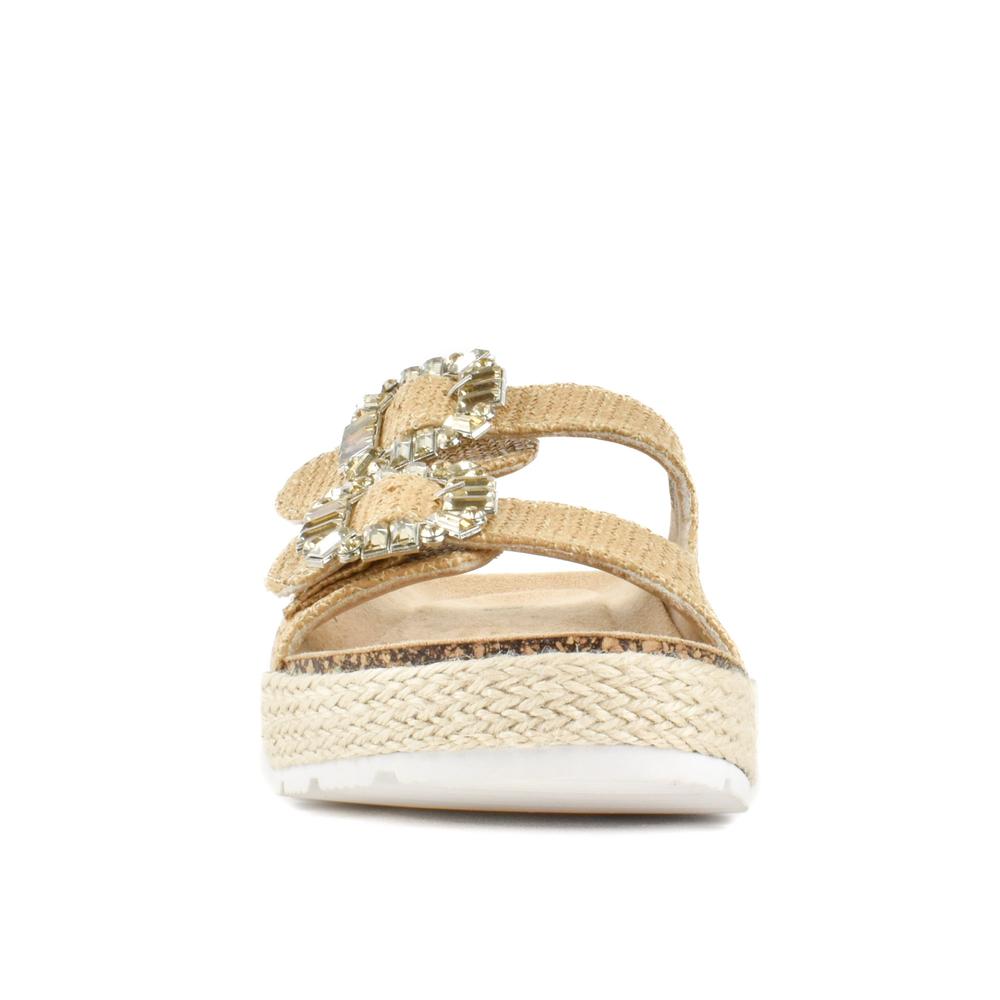 Foto 4 pulgar | Sandalia Plataforma Hebilla Doble Para Mujer Walki Patricia Beige