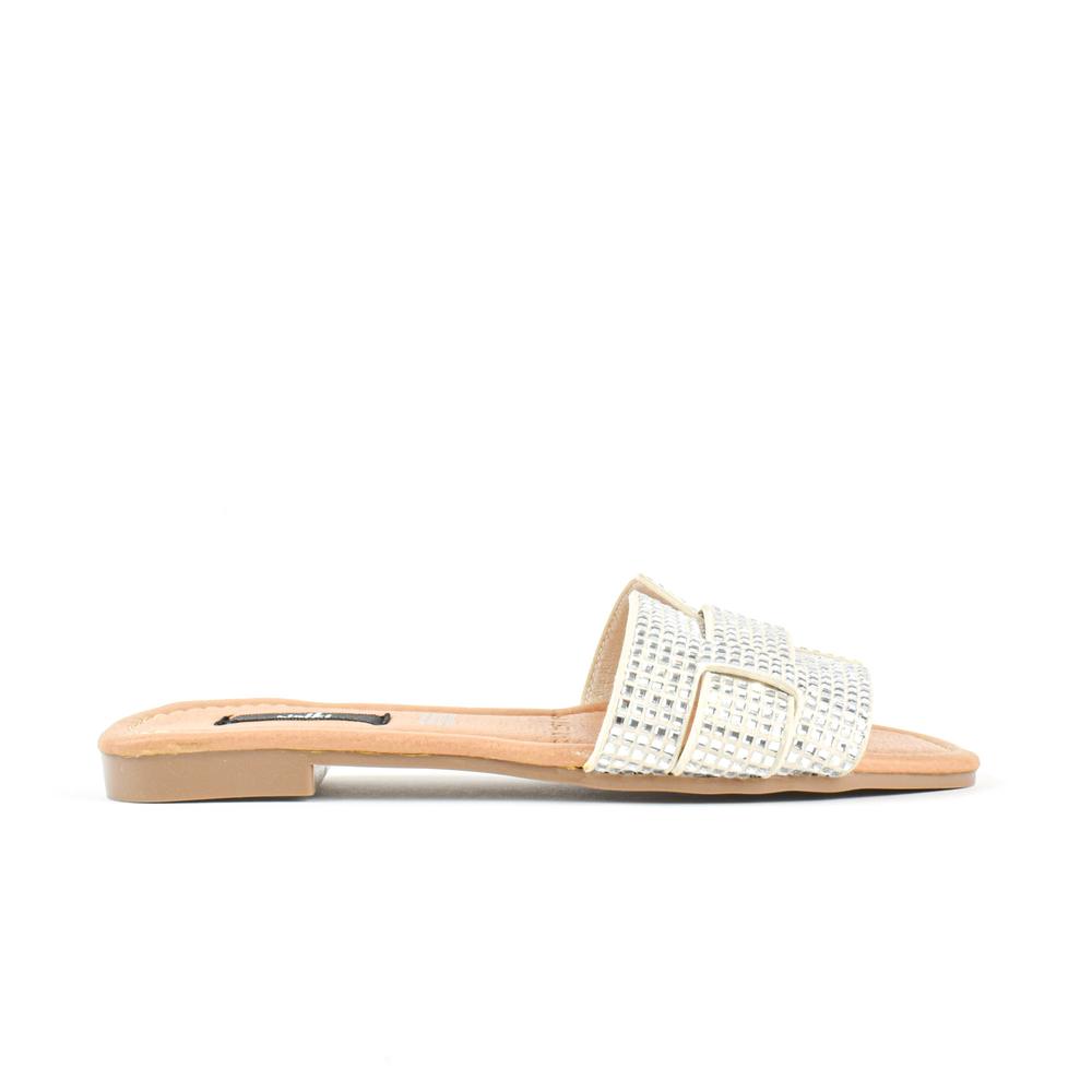 Foto 2 pulgar | Sandalia Brillos Flat Casual Moda Para Mujer Walki Nelia Plateado