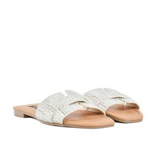 Foto 3 | Sandalia Brillos Flat Casual Moda Para Mujer Walki Nelia Plateado