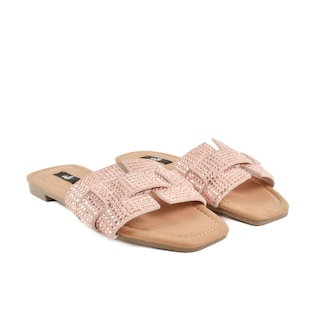 Foto 2 | Sandalia Brillos Flat Casual Moda Para Mujer Walki Nelia Rosa