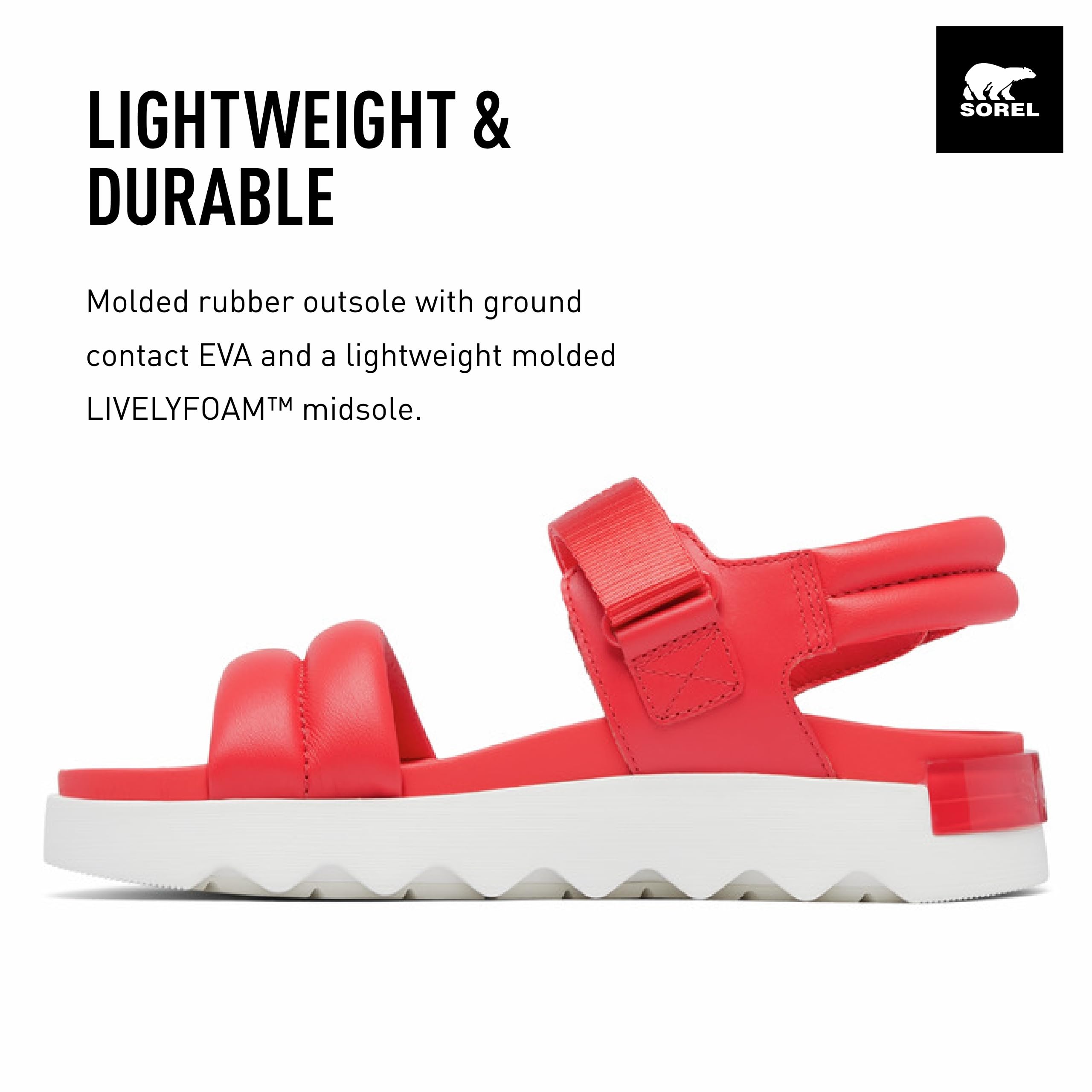 Foto 4 pulgar | Sandalias Sorel Viibe Para Mujer, Color Rojo, Color Blanco, Talla 7 - Venta Internacional.
