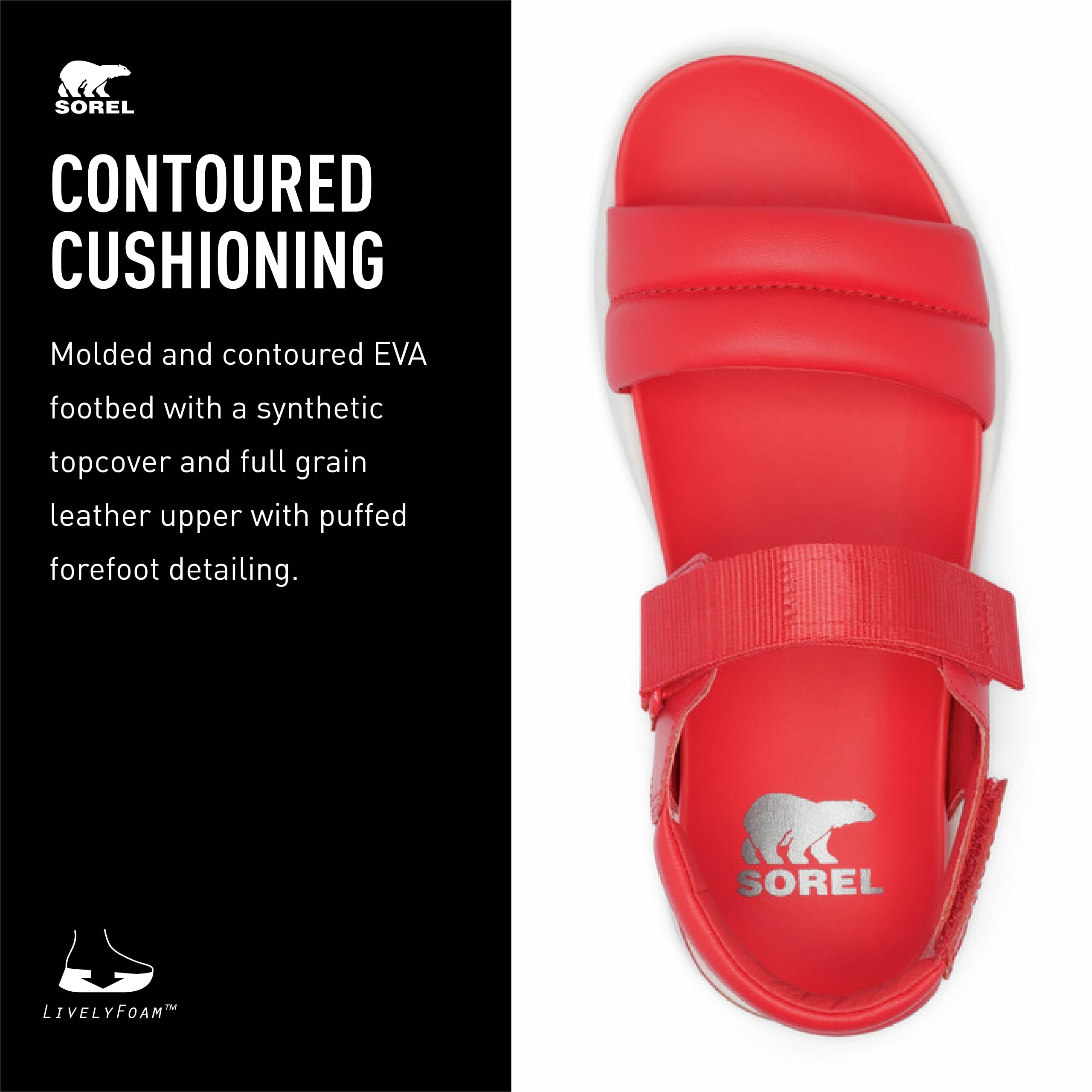 Foto 5 pulgar | Sandalias Sorel Viibe Para Mujer, Color Rojo, Color Blanco, Talla 7 - Venta Internacional.