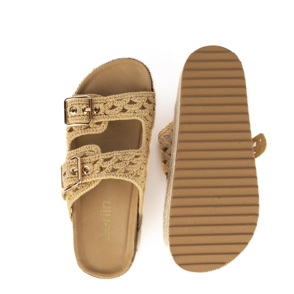 Foto 5 pulgar | Sandalia Plataforma Hebilla Doble Para Mujer Walki Simona Beige
