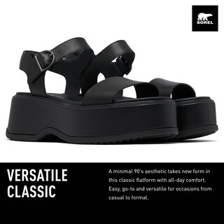 Foto 2 | Sandalia de Tacón Sorel Negras para Mujer - Venta Internacional