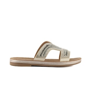 Foto 1 | Sandalia Tiras Flat Casual Boho Para Mujer Walki Gloria Plateado