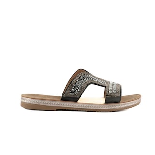 Foto 2 | Sandalia Tiras Flat Casual Boho Para Mujer Walki Gloria Negro