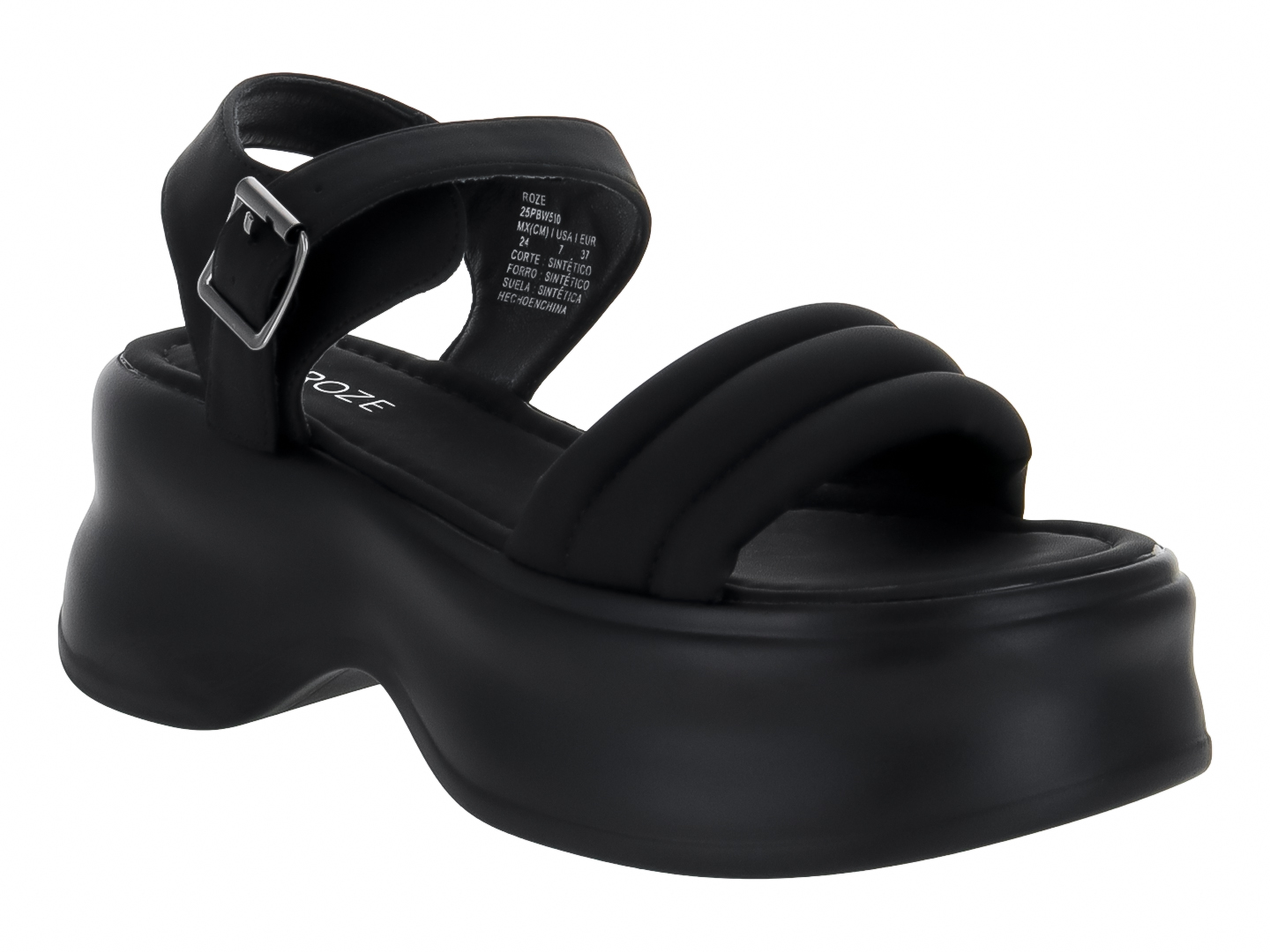 Roze Sandalias Negras Para Mujer