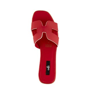 Foto 3 | Sandalia Tiras Flat Casual Brillo Para Mujer Walki Azula Rojo