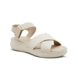Foto 1 | Sandalia Para Mujer Plataforma Acabado Tejido Color Beige Beige