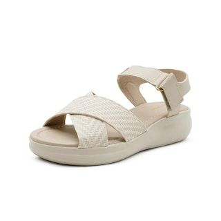 Foto 4 | Sandalia Para Mujer Plataforma Acabado Tejido Color Beige Beige