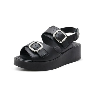 Foto 4 | Sandalia Plataforma Dama Ajuste Doble Broche Color Negro Negro