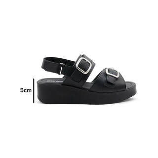 Foto 5 | Sandalia Plataforma Dama Ajuste Doble Broche Color Negro Negro