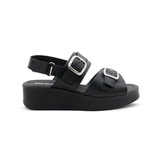 Foto 7 | Sandalia Plataforma Dama Ajuste Doble Broche Color Negro Negro