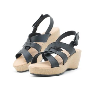 Foto 2 | Sandalia Plataforma Casuales Para Dama Color Negro 22-26 Negro
