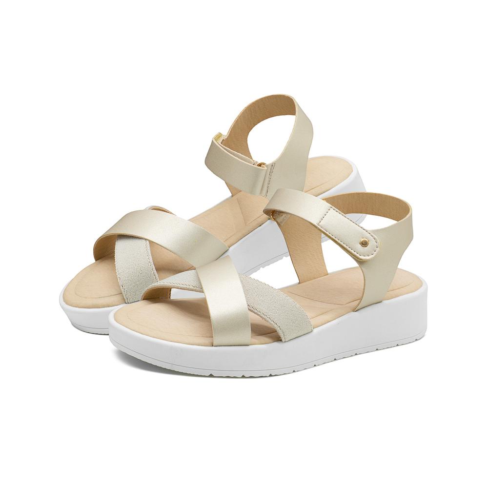 Foto 7 | Sandalia Para Dama Plataforma Suela Blanca Super Comodas Plateado