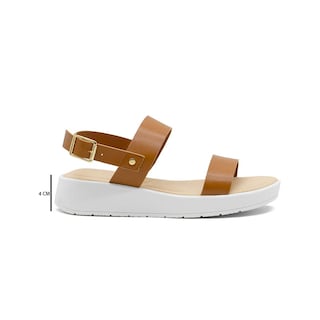 Foto 3 | Sandalia Plataforma Color Camel Abierta Con Correa 23-26 Beige
