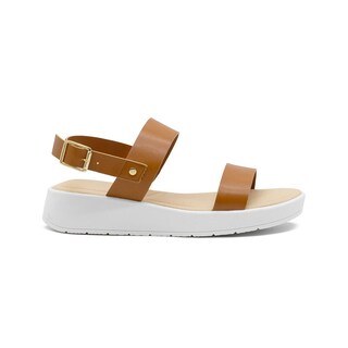 Foto 4 | Sandalia Plataforma Color Camel Abierta Con Correa 23-26 Beige