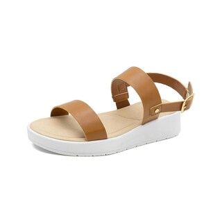 Foto 5 | Sandalia Plataforma Color Camel Abierta Con Correa 23-26 Beige