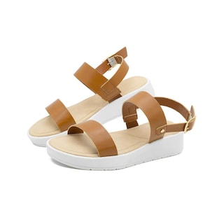 Foto 7 | Sandalia Plataforma Color Camel Abierta Con Correa 23-26 Beige