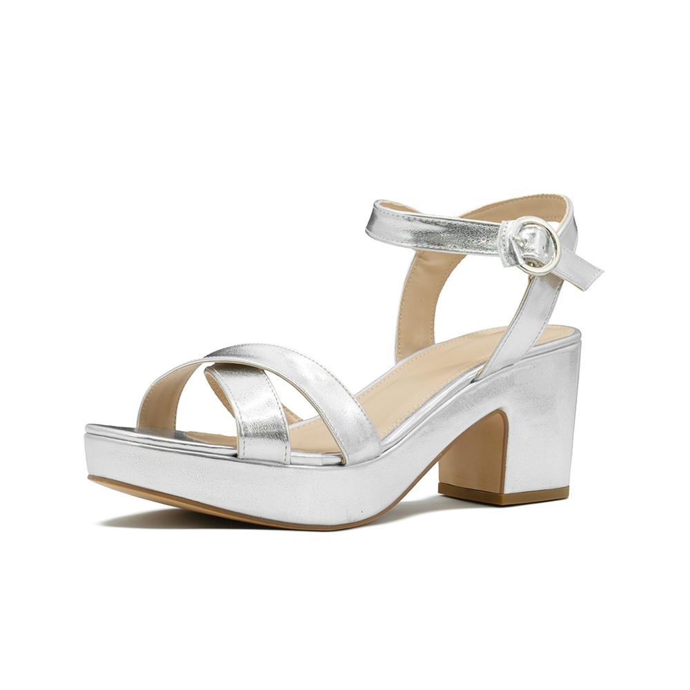Foto 6 pulgar | Sandalia Formal Con Tacon Y Correa Color Plateado 22-26 Plateado