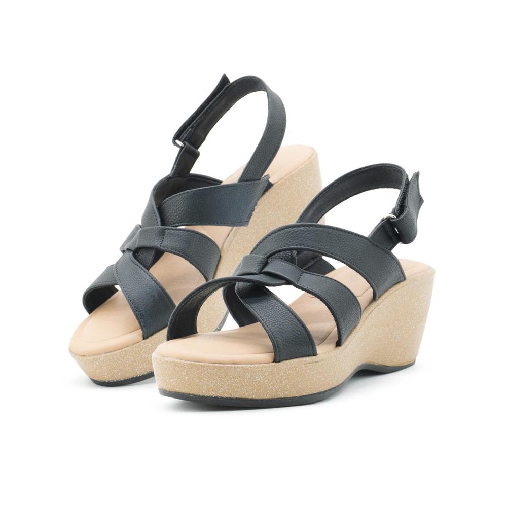 Foto 3 pulgar | Sandalia Plataforma Casuales Para Dama Color Negro 22-26 Negro