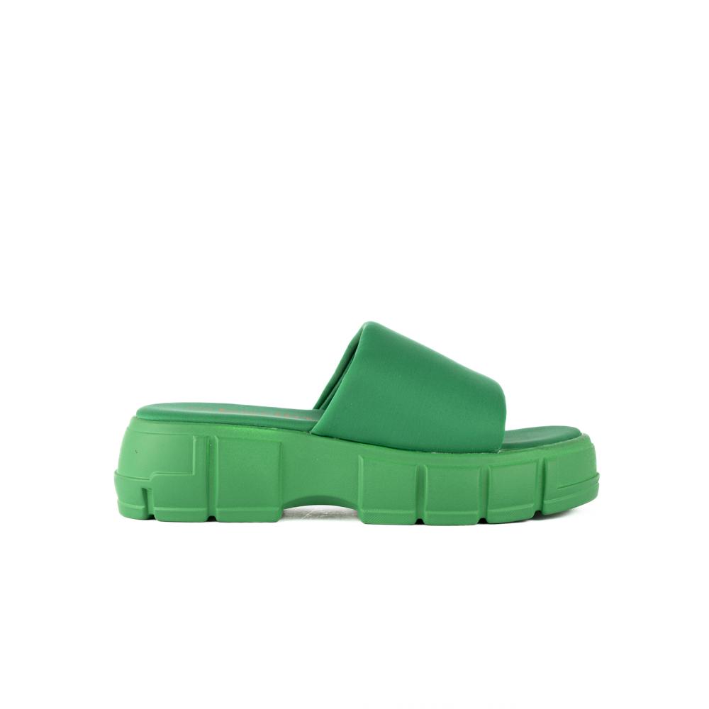 Sandalia Plataforma Slip On Moda Para Mujer Walki Rocio Verde