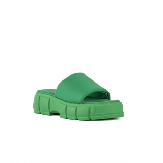 Foto 3 | Sandalia Plataforma Slip On Moda Para Mujer Walki Rocio Verde