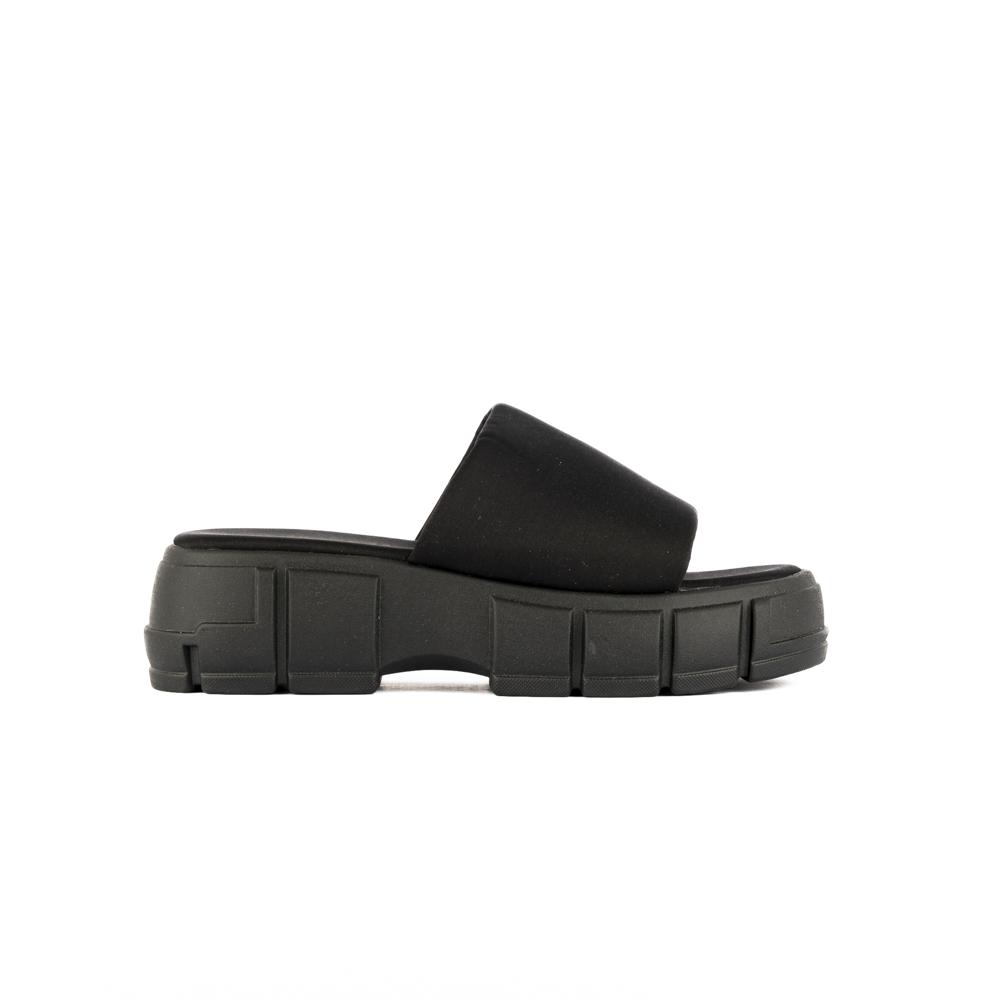 Sandalia Plataforma Slip On Moda Para Mujer Walki Rocio Negro