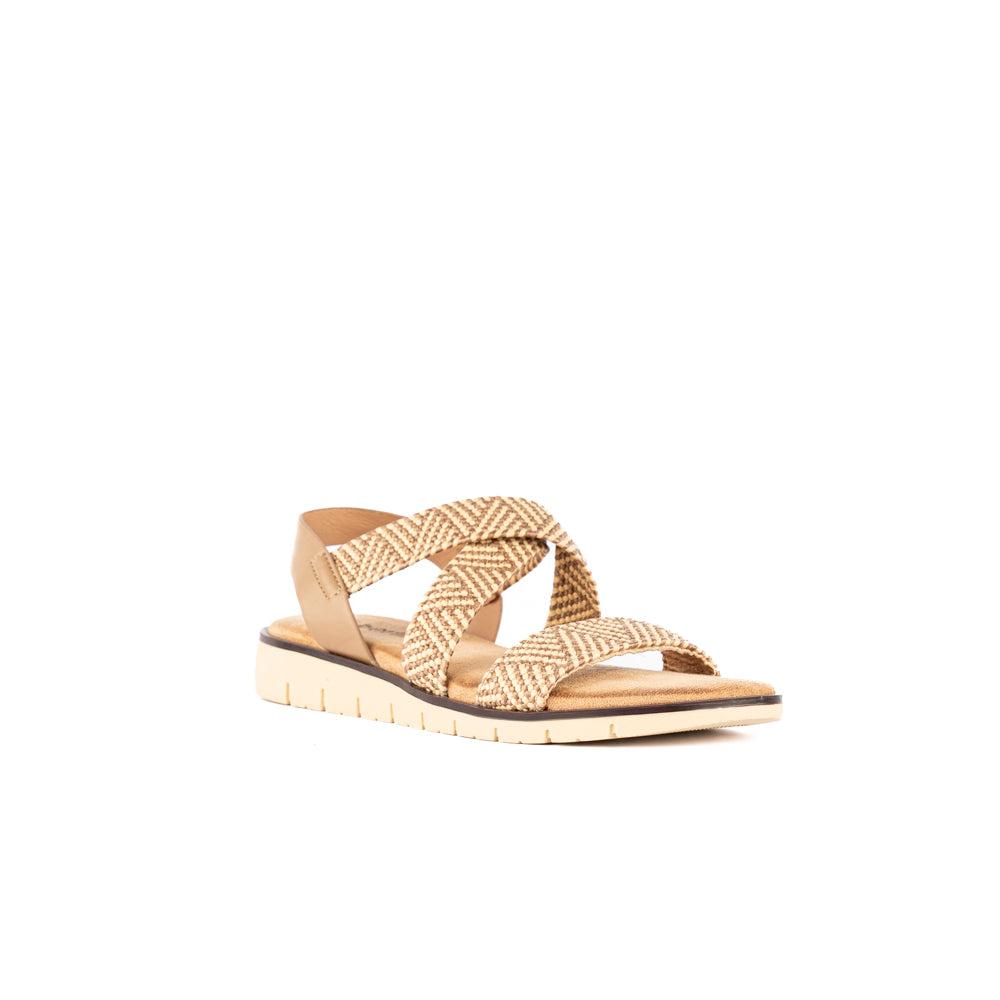 Sandalia Plataforma Casual Boho Para Mujer Walki Delia Beige
