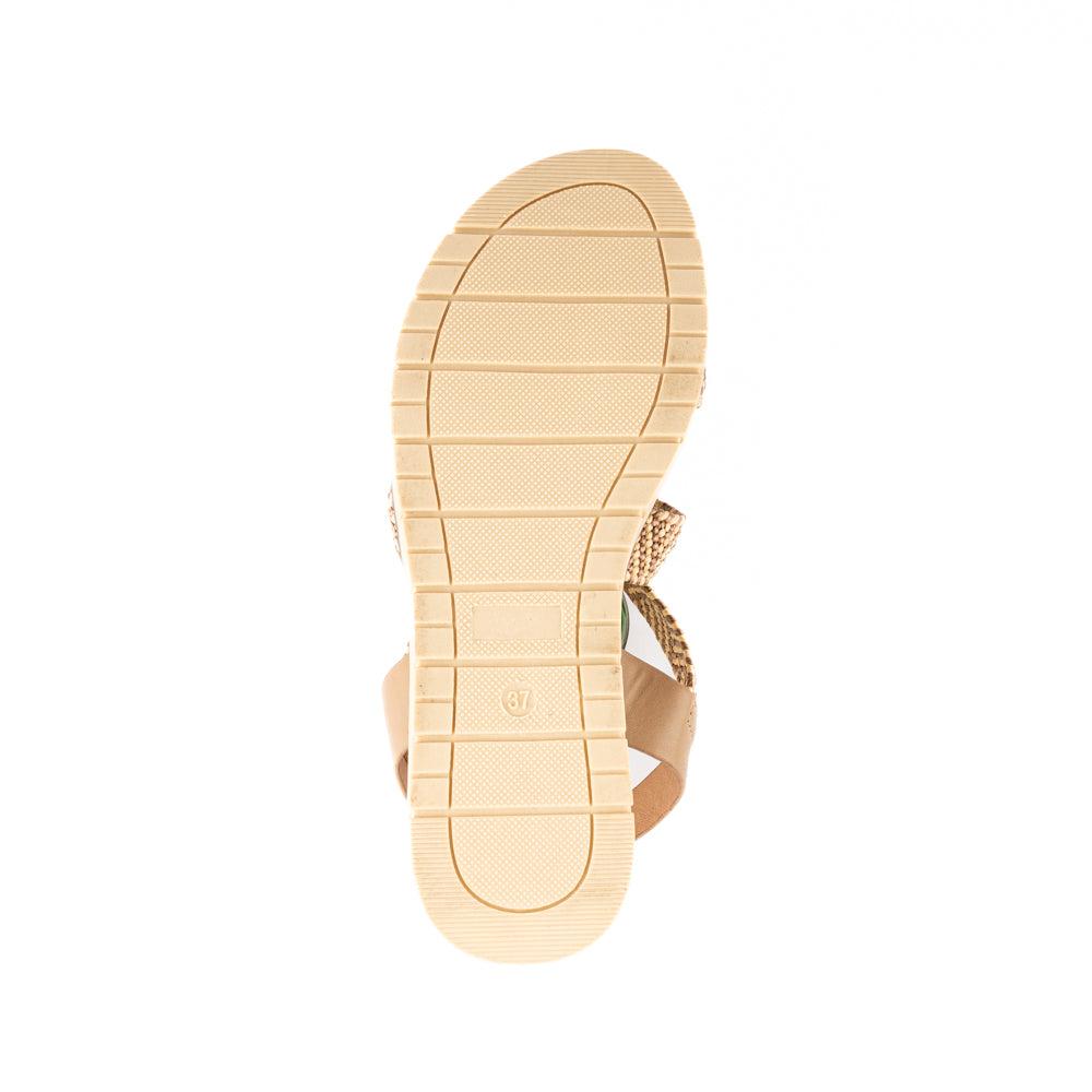 Foto 4 pulgar | Sandalia Plataforma Casual Boho Para Mujer Walki Delia Beige