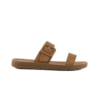 Foto 1 | Sandalia Casual Plana Flat Doble Hebilla Para Mujer Walki Kim Cafe