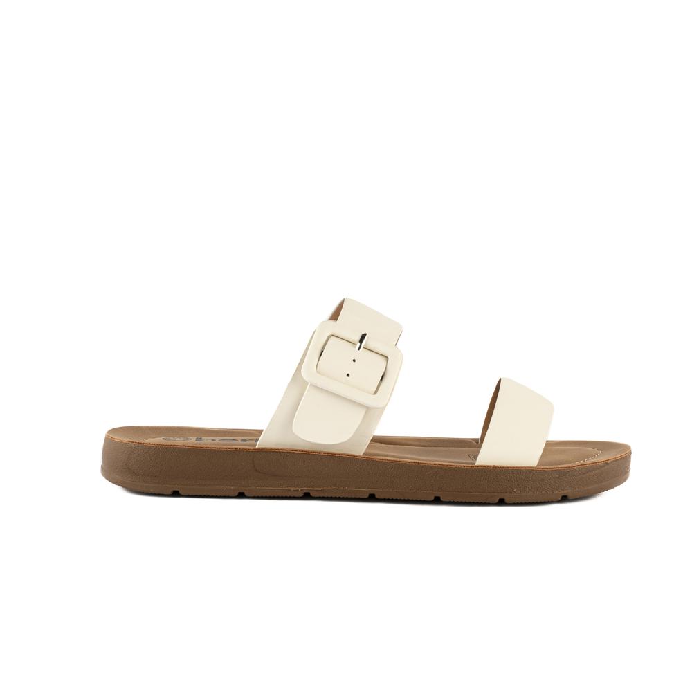 Foto 2 pulgar | Sandalia Casual Plana Flat Doble Hebilla Para Mujer Walki Kim Blanco