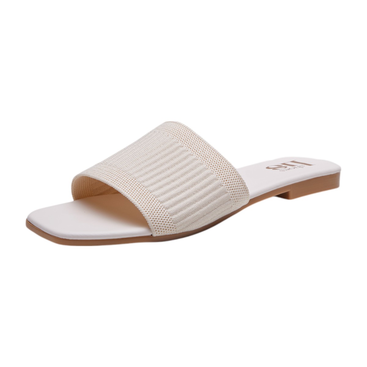Sandalia Calzado Watanabe Color Blanco Plana Textil Tejido