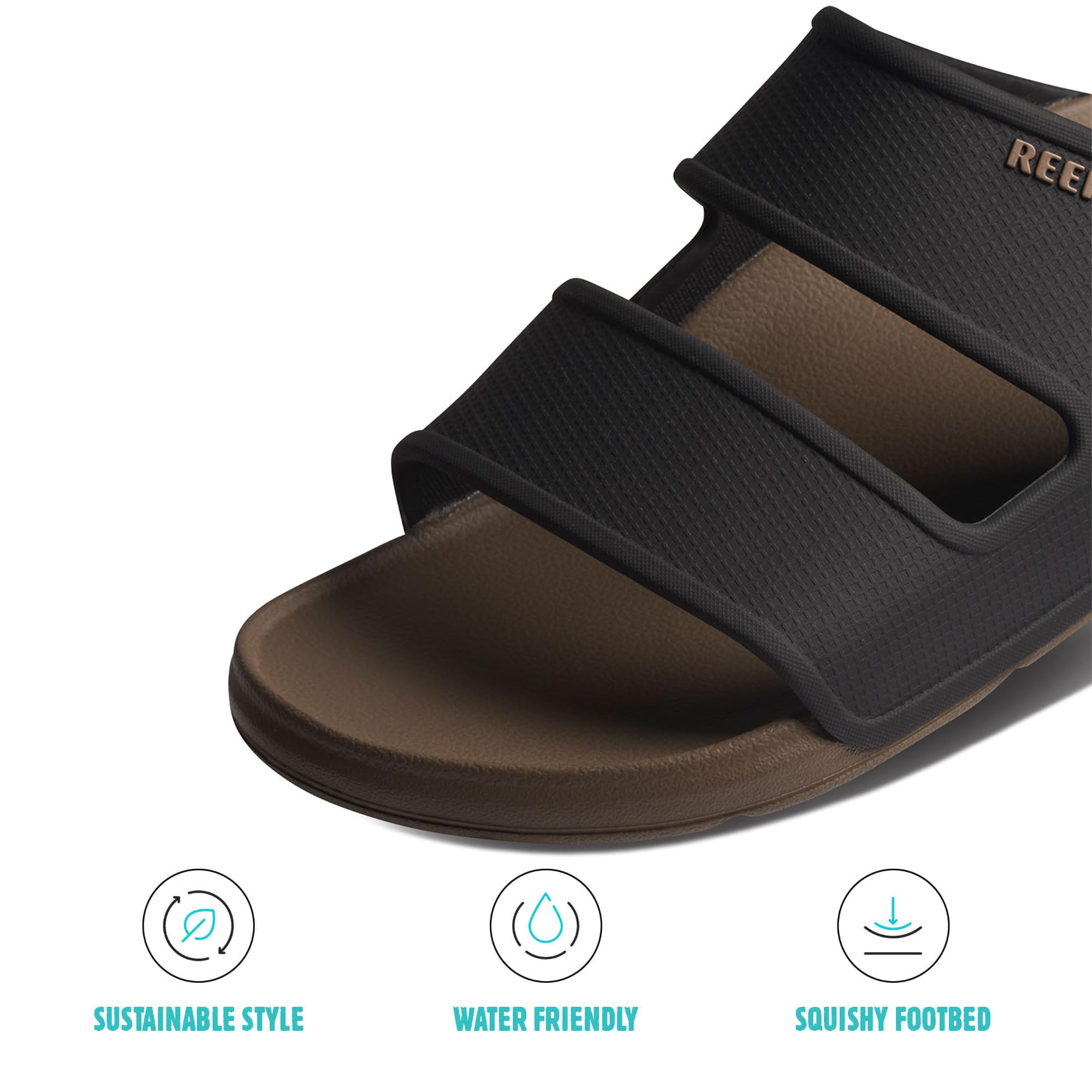 Foto 3 pulgar | Sandalias Reef Oasis Double Up, Aptas Para Hombre, Aptas Para El Agua, Color Fósil Y Negro - Venta Internacional.