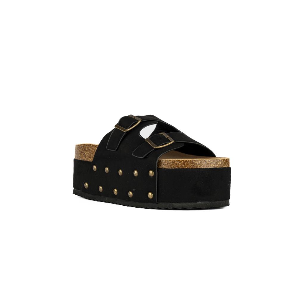 Foto 3 pulgar | Sandalia Plataforma Hebilla Doble Para Mujer Walki Anastasia Negro