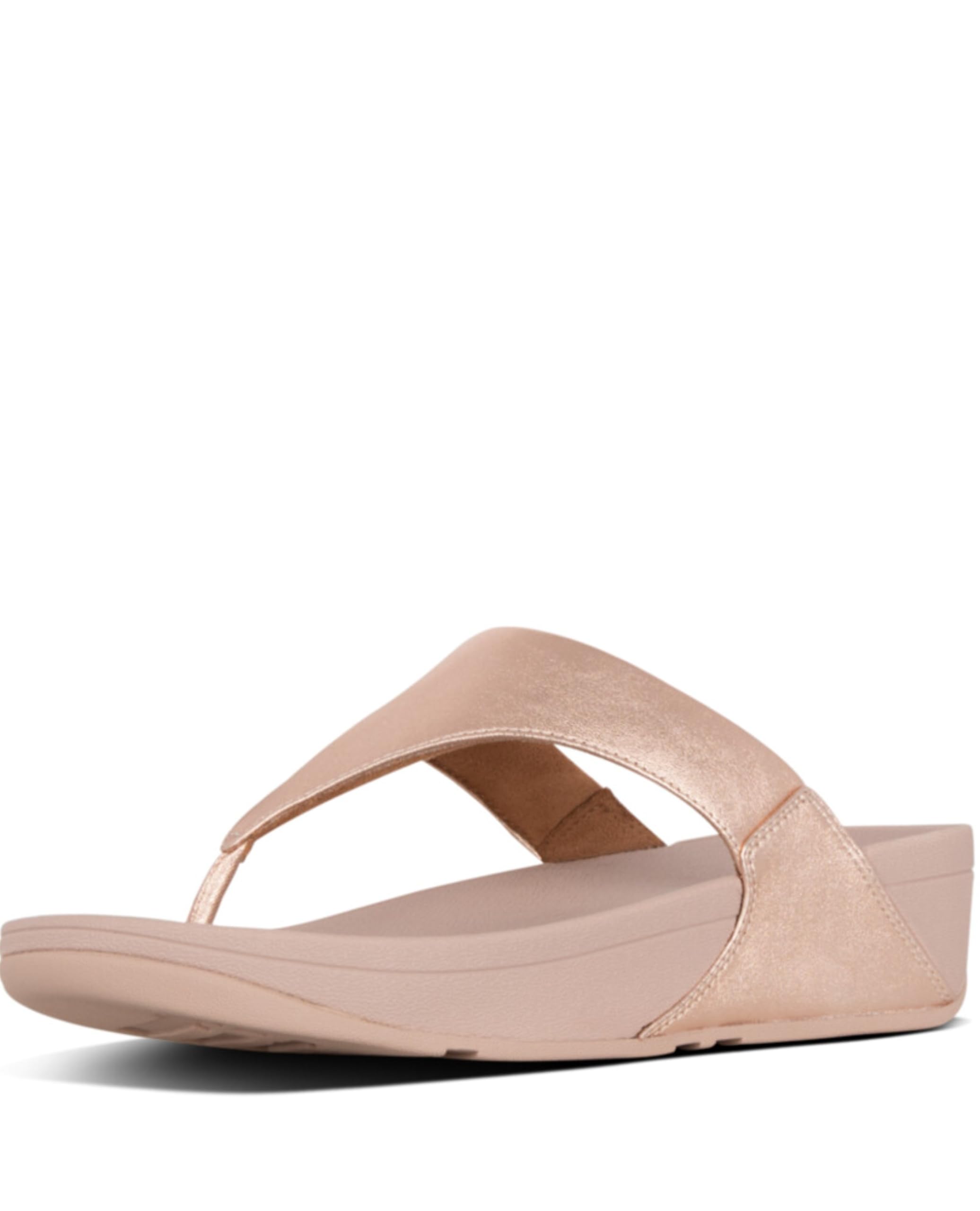 Flip Flop Fitflop Lulu De Piel Para Mujer En Oro Rosa - Venta Internacional.