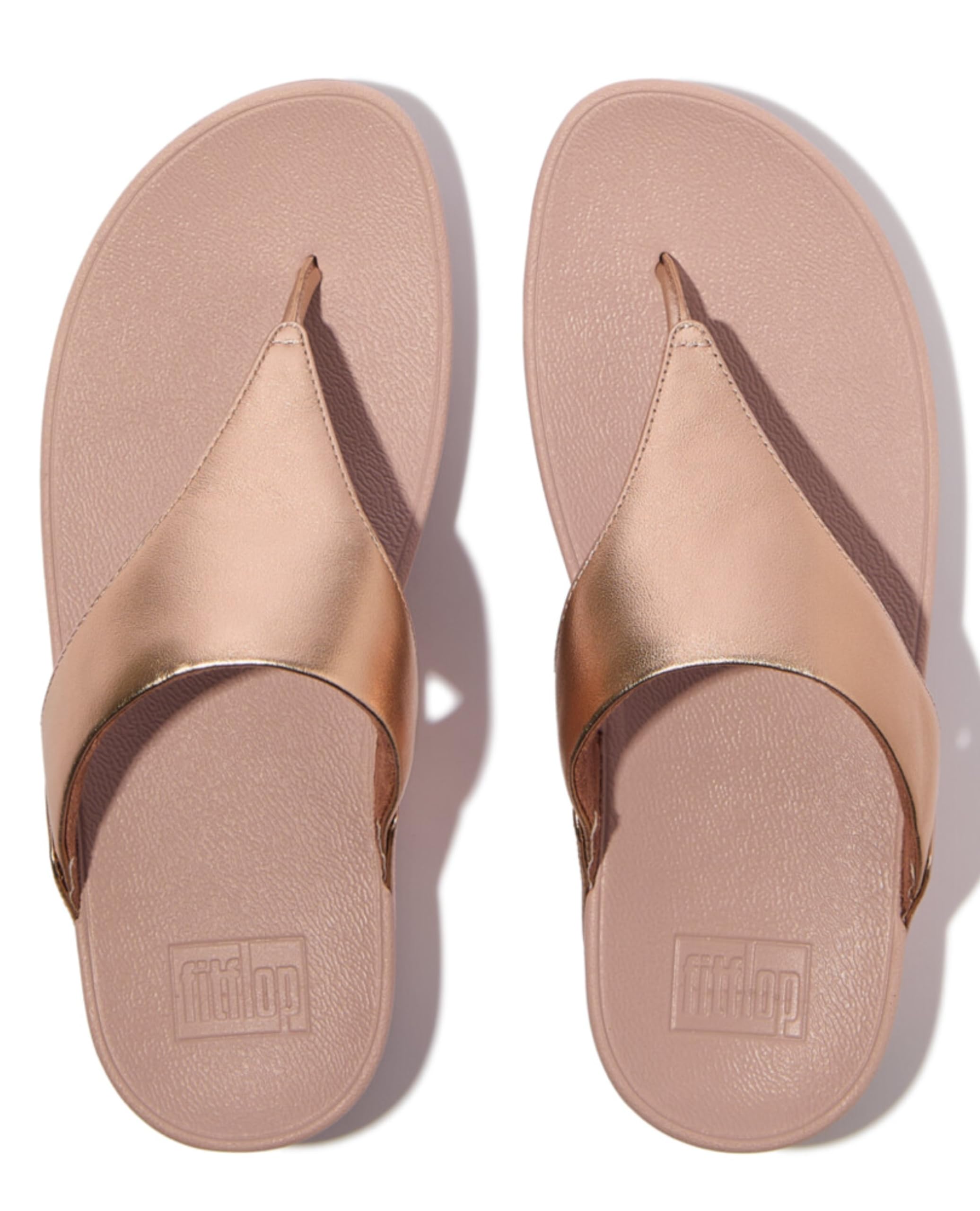 Foto 4 pulgar | Flip Flop Fitflop Lulu De Piel Para Mujer En Oro Rosa - Venta Internacional.