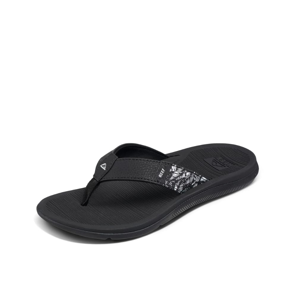 Sandal Reef Santa Ana Para Mujer, Piel Vegana, Color Blanco Y Negro, 6 - Venta Internacional.