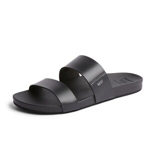 Foto 1 | Sandalia Slide Reef Cushion Vista De Piel Vegana Negra Para Mujer - Venta Internacional.