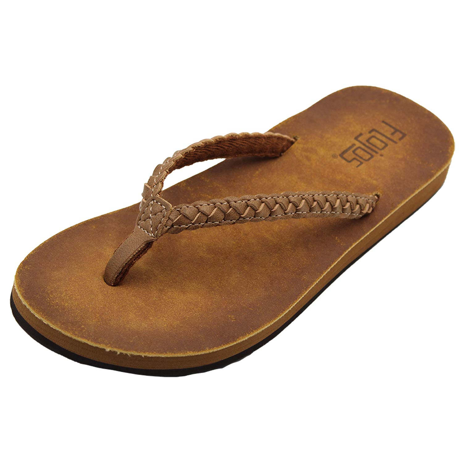 Sandals Flojos Sky Vestido De Piel Sintética Trenzada Color Canela Para Mujer - Venta Internacional.