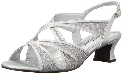 Foto 1 | Sandalia Easy Street Tristen Para Mujer, Tacón Plateado Con Purpurina, 4 Cm - Venta Internacional.
