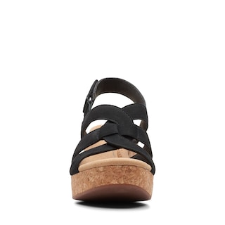 Foto 4 | Sandalias Con Cuña Clarks Giselle Beach Para Mujer, Color Nobuck, Color Negro, Talla 9 - Venta Internacional.