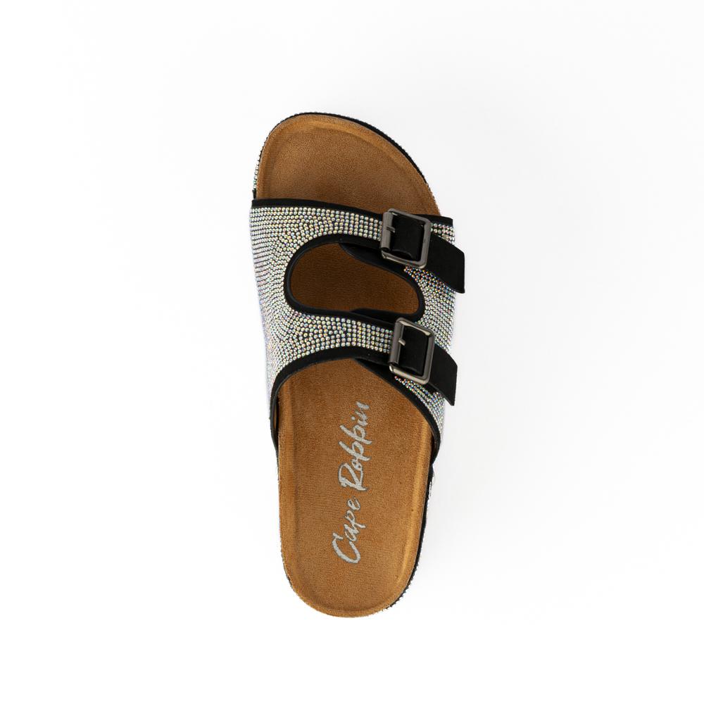 Foto 5 pulgar | Sandalia Plataforma Tira De Brillo Para Mujer Walki Karolina Negro