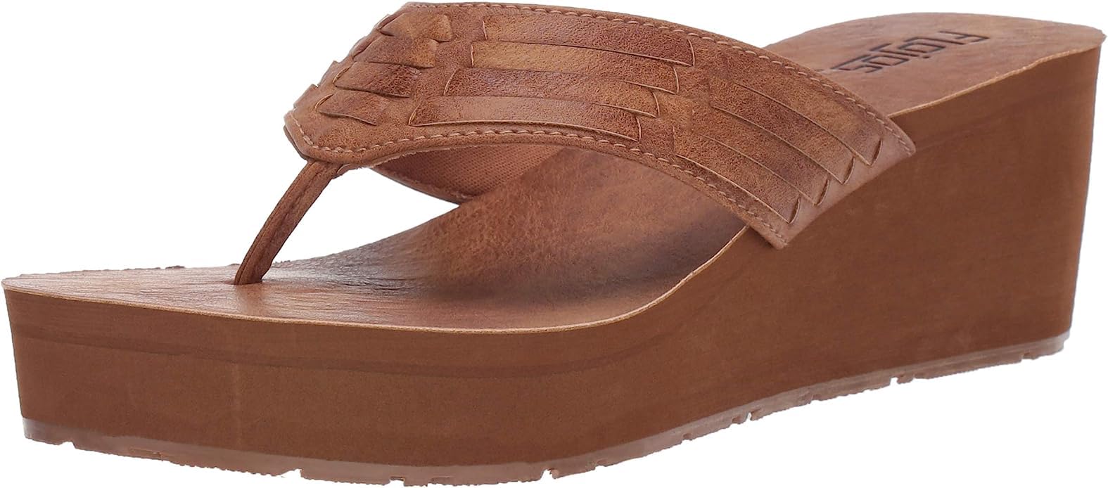 Chancletas Flojos Jess Para Mujer, Color Canela, 3 Cm, Talla 6 - Venta Internacional.
