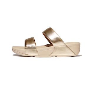 Foto 1 | Sandalias Fitflop Lulu De Piel Con Cuña Para Mujer Platino, Talla 6 - Venta Internacional.